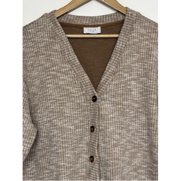 Sage The Label Button Front Cardigan Neutral Small - Picture 2 of 9